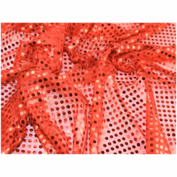 Minerva Sequin Stretch Knit Fabric - per metre - Red