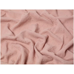 Minerva Embroidered Cotton Double Gauze - per metre - Pink