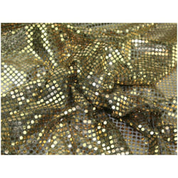 Minerva Sequin Stretch Knit Fabric - per metre - Gold/Black