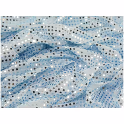 Minerva Sequin Stretch Knit Fabric - per metre - Pale Blue