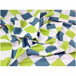 Minerva Printed Polycotton Fabric - per metre - Teal Multi
