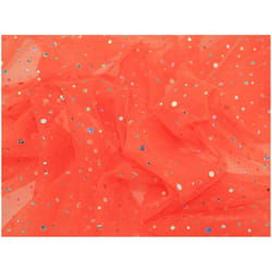 Minerva Sequin Voile - per metre - Orange