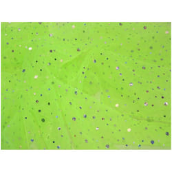 Minerva Sequin Voile - per metre - Lime Green