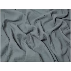 Minerva Embroidered Cotton Double Gauze - per metre - Green