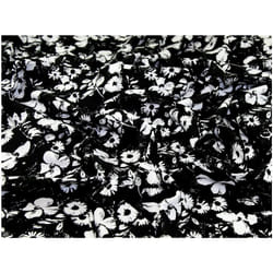 Minerva Viscose Challis Fabric Black & White - per metre