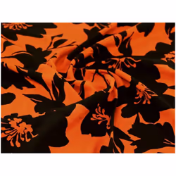 Minerva Viscose Challis - per metre - Black & Rust