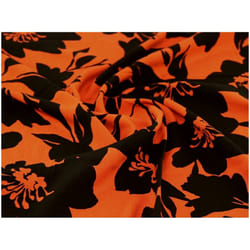 Minerva Viscose Challis - per metre - Black & Rust