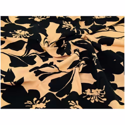 Minerva Viscose Challis - per metre - Black & Tan