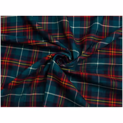 Minerva Stretch Woven Suiting - per metre - Petrol & Red