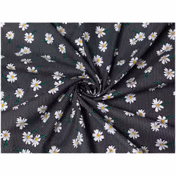 Minerva Printed Polycotton Fabric - per metre - Black