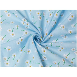 Minerva Printed Polycotton Fabric - per metre - Blue