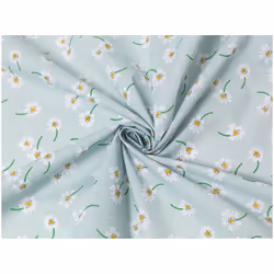 Minerva Printed Polycotton Fabric - per metre - Duck Egg