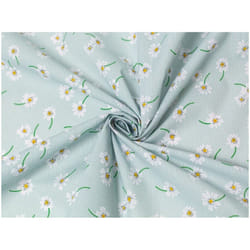 Minerva Printed Polycotton Fabric - per metre - Duck Egg
