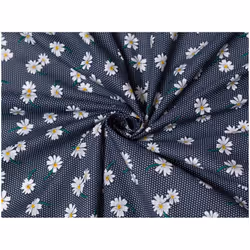 Minerva Printed Polycotton Fabric - per metre - Navy Blue