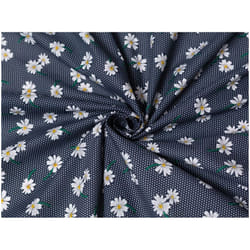 Minerva Printed Polycotton Fabric - per metre - Navy Blue