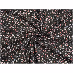 Minerva Printed Polycotton Fabric - per metre - Black
