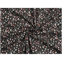Minerva Printed Polycotton Fabric - per metre - Black