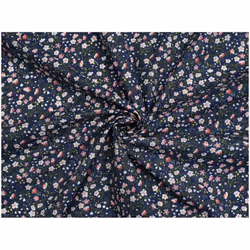 Minerva Printed Polycotton Fabric - per metre - Navy