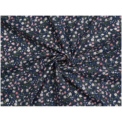 Minerva Printed Polycotton Fabric - per metre - Navy