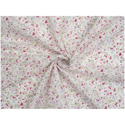 Minerva Printed Polycotton Fabric - per metre - White