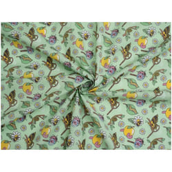 Minerva Printed Polycotton Fabric - per metre - Green