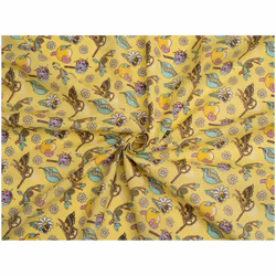 Minerva Printed Polycotton Fabric - per metre - Yellow