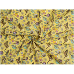 Minerva Printed Polycotton Fabric - per metre - Yellow