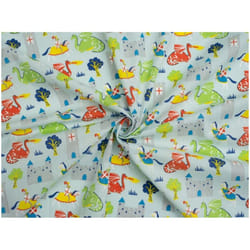 Minerva Printed Polycotton Fabric - per metre - Blue