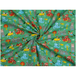Minerva Printed Polycotton Fabric - per metre - Green
