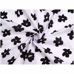 Minerva Printed Polycotton - per metre - Black