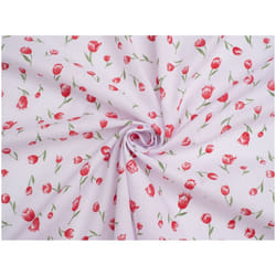 Minerva Printed Polycotton - per metre - Red