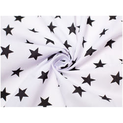 Minerva Printed Polycotton Fabric - per metre - White & Black