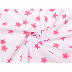 Minerva Printed Polycotton Fabric - per metre - White & Cerise Pink