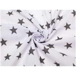 Minerva Printed Polycotton Fabric - per metre - White & Dark Grey