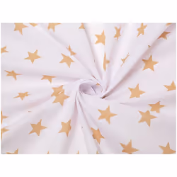 Minerva Printed Polycotton Fabric - per metre - White & Gold