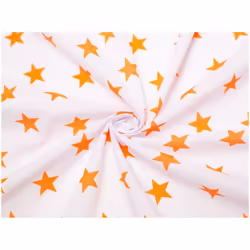 Minerva Printed Polycotton Fabric - per metre - White & Orange