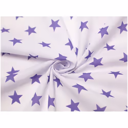 Minerva Printed Polycotton Fabric - per metre - White & Purple