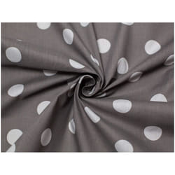 Minerva Printed Polycotton Fabric - per metre - Grey & Silver