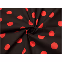 Minerva Printed Polycotton Fabric - per metre - Black & Red