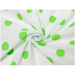 Minerva Printed Polycotton Fabric - per metre - White & Green