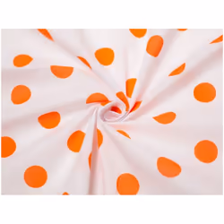 Minerva Printed Polycotton Fabric - per metre - White & Orange