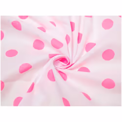 Minerva Printed Polycotton Fabric - per metre - White & Pink