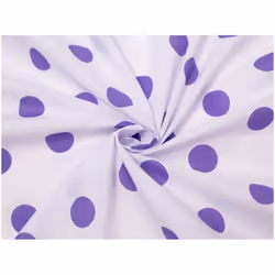 Minerva Printed Polycotton Fabric - per metre - White & Purple