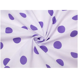 Minerva Printed Polycotton Fabric - per metre - White & Purple