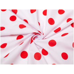 Minerva Printed Polycotton Fabric - per metre - White & Red