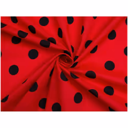 Minerva Printed Polycotton Fabric - per metre - Red & Black