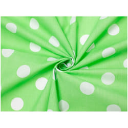 Minerva Printed Polycotton Fabric - per metre - Green & White