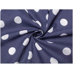 Minerva Printed Polycotton Fabric - per metre - Navy Blue & White