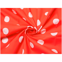 Minerva Printed Polycotton Fabric - per metre - Red & White