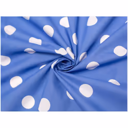 Minerva Printed Polycotton Fabric - per metre - Royal Blue & White